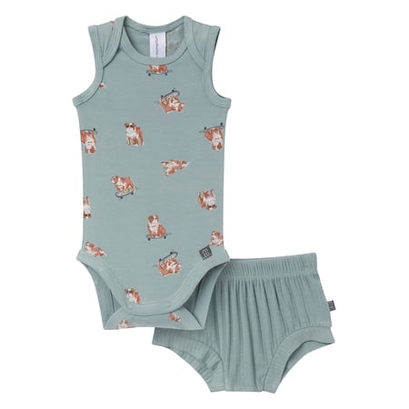 Modern Moments by Gerber Baby Neutral Viscose Sleeveless Bodysuit and Short Outfit Now $2.99