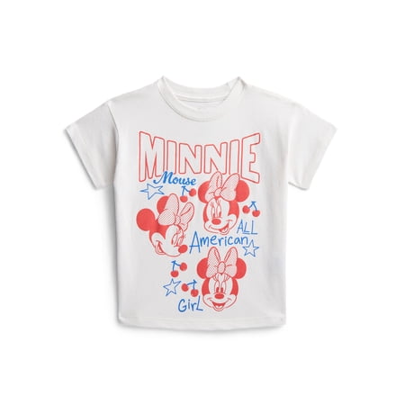 Minnie Mouse Toddler Graphic Patriotic Americana Americana Crewneck Tee with Short Sleeves