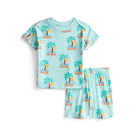 Wonder Nation Toddler Boys Short Sleeve Top and Shorts Outfit Set, 2-Piece Now $7.98