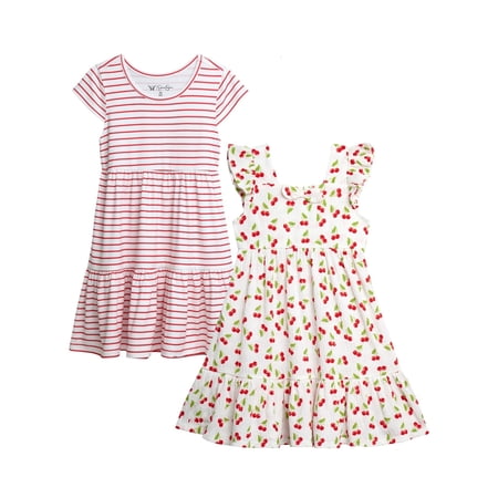 Jessica Simpson Girls' Two Pack Knit All-over Print Dress Set Now $7.85
