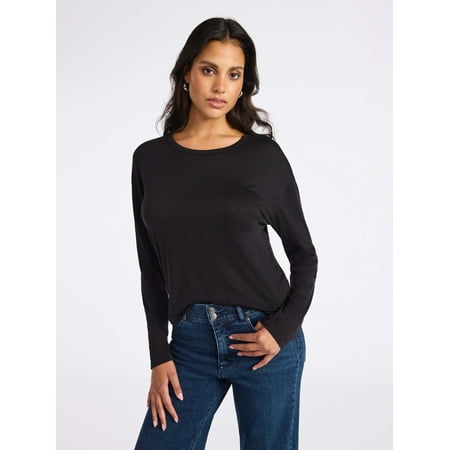 Sofia by Sofia Vergara Women's Crewneck Tee with Long Sleeves Now $4.48