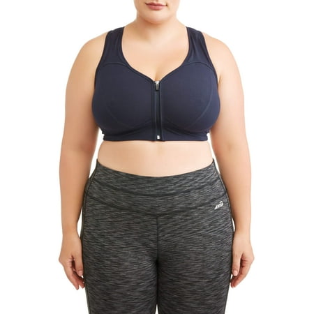Athletic Works Women's Plus Size Zip Front Sports Bra Now $9.99