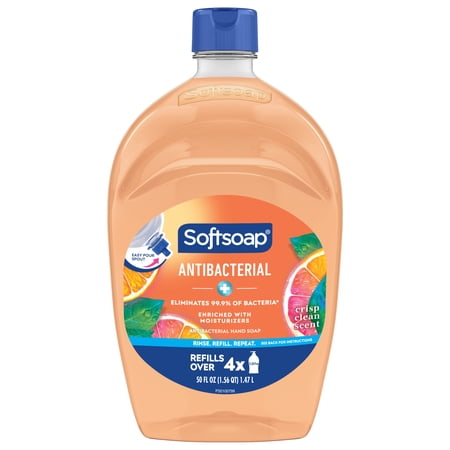 Softsoap Crisp Clean Antibacterial Liquid Hand Soap with New Easy Pour Spout, 50 fl oz