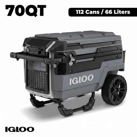 Igloo 70 QT Trailmate Journey Rolling Cooler, Carbonite Gray Now $218.49