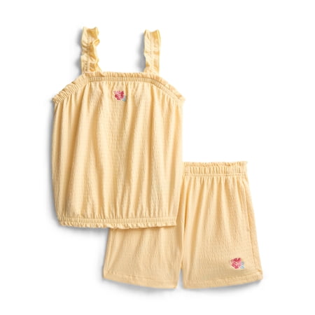 Wonder Nation Girls Bubble Tank Top and Shorts Outfit Set, 2-Piece Now $6.29