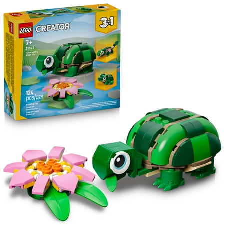 LEGO Creator 3 in 1 Turtle with a Water Lily Flower - Building Toy for Girls & Boys, Ages