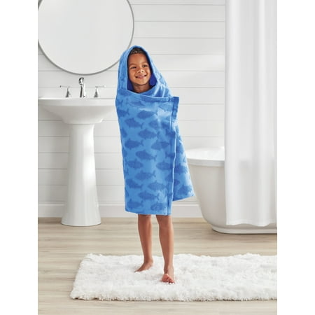 Your Zone Kids Blue Shark Cotton Hooded Towel, Age 2-4, Great for Kids after Bath Now $9.50