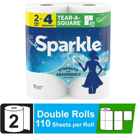 Sparkle Tear-A-Square Paper Towels, 2 Double Rolls, 110 Sheets per Roll Now $2.97
