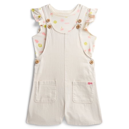 Wonder Nation Girls Shortall and Short Sleeve Tee Set, 2-Piece Now $7.55