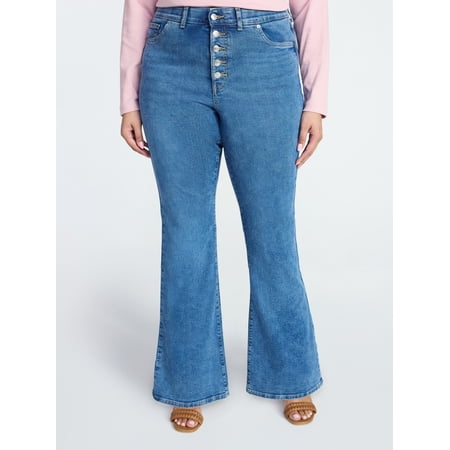 Terra & Sky Women's Plus Size Core Flare Jeans Now $14.39
