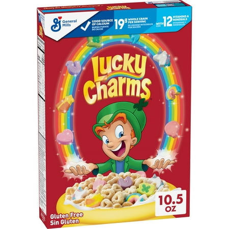Lucky Charms Gluten Free Cereal with Marshmallows, Kids Breakfast Cereal, 10.5 oz Now $2.97