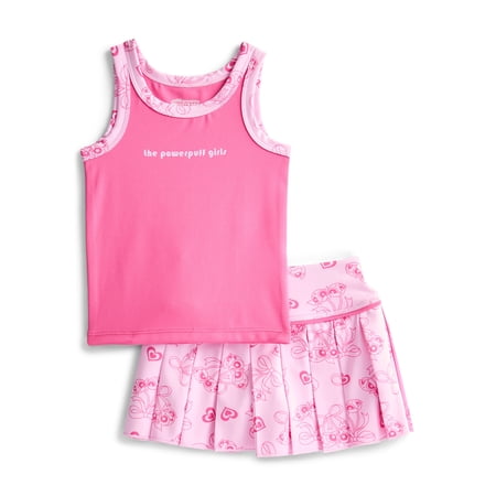 Powerpuff Girls Girl's Active Tank Top and Pleated Skort Set Now $19.98