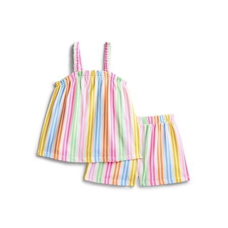 Wonder Nation Toddler Girls Ribbed Tank Top and Shorts 2-Piece Set Now $7.49