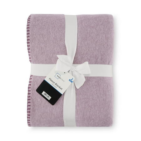 Mainstays Super Soft Hazy Purple Fleece Bed Blanket, Full/Queen 2 Pieces