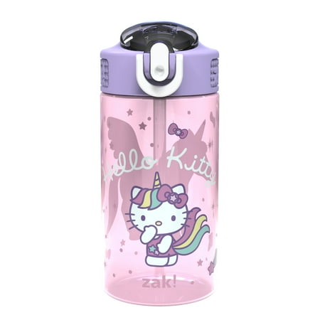 Zak Designs 16oz Hello Kitty Kids Straw Water Bottle, Durable Plastic Park Bottle Now $5.96