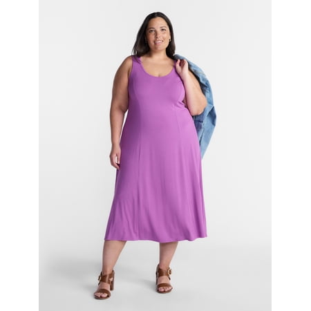 Terra & Sky Women’s Plus Low Scoop Neck Tank Dress Now $9.98