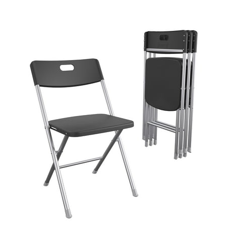 Mainstays Resin Seat & Back Folding Chair, Black, 4-Pack Now $39.94