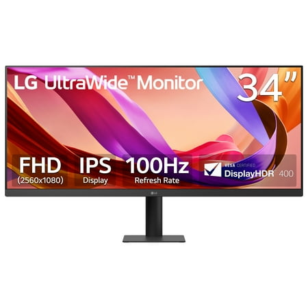 LG 34" UltraWide FHD 1080p IPS 100Hz Computer Monitor, Black, 34U511A-B Now $199.00