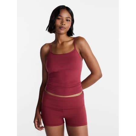 No Boundaries Cropped Cami Top with Shelf Bra, Women's XXS-XXL Now $6.98