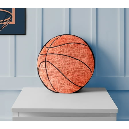 Your Zone Kids Basketball Decorative Pillow, 14” x 14”, Embroidered Plush Polyester Now $2.97