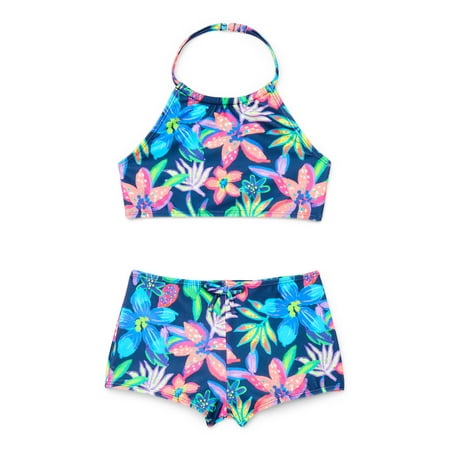 Ocean Gear Girls Halter Bikini Top and Boyshorts Swim Set, 2-Piece Now $7.09