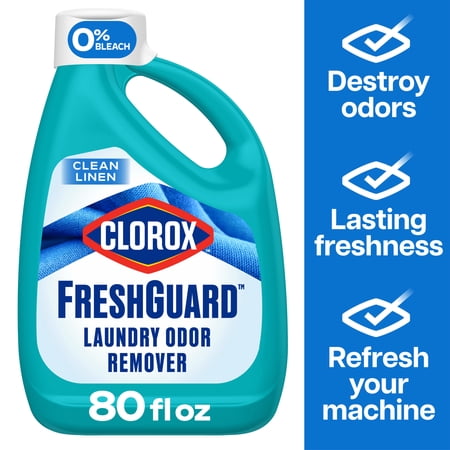 Clorox FreshGuard Laundry Odor Remover, 0% Bleach, Color Safe, Clean Linen, 80 fl oz Now $9.88