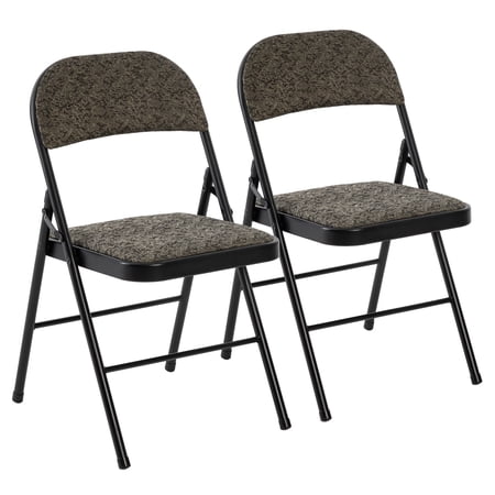 EDX 2 Pack Folding Chairs with Padded Cushion and Back, Fabric Stackable Portable Now $39.75