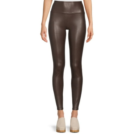 Time and Tru Women's Faux Leather Leggings, Full Length Now $8.57