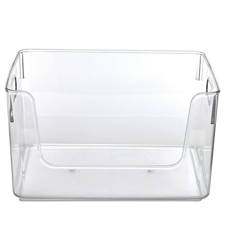 Mainstays Clear Glossy Plastic Open Front Organizer Bin , Single Size Organizer Bin