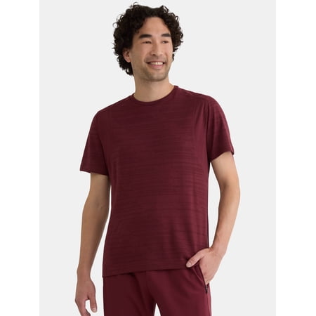 Athletic Works Men's and Big Men's Jacquard Short Sleeve Workout
