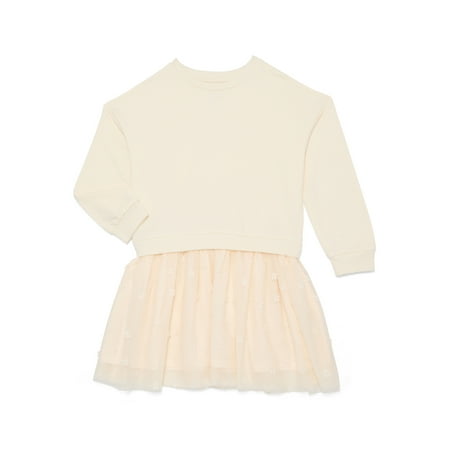 Wonder Nation Girls Sweatshirt Dress with Long Sleeves Now $6.46