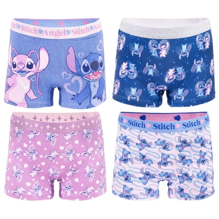 Stitch and Angel Girls Boyshort Character Underwear, 4-Pack Now $5.00