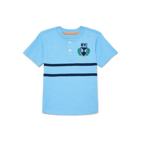 Wonder Nation Toddler Boy's Short Sleeve Striped Henley T-Shirt Now $7.49