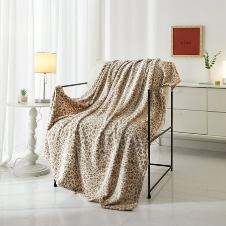 Mainstays Cozy Plush Throw Blanket, Multicolor Abstract LeopardAll Ages Now $7.34