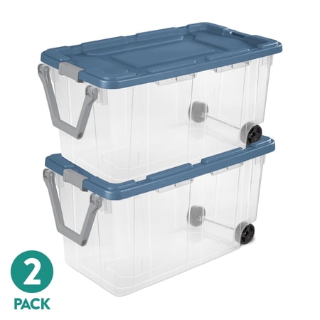 Sterilite Extra-Large Wheeled Rugged Storage Bin, 160 Quart Durable Clear Storage Now $35.94