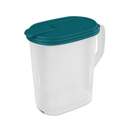 Mainstays 1 Gallon Oval Pitcher, Freezer- and Dishwasher-Safe, Durable Food-Safe Plastic
