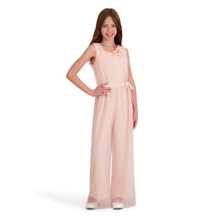 Kensie Girl Sleeveless Pleated Lurex Mesh Jumpsuit Now $5.39