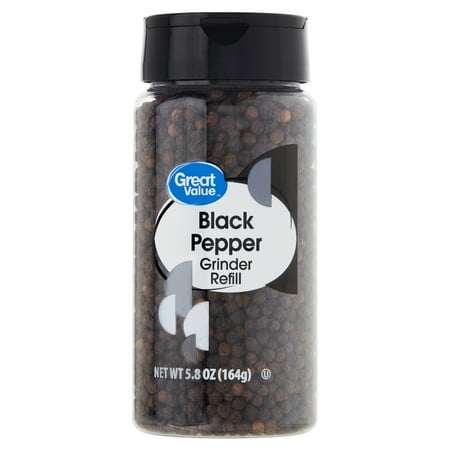 Great Value Black Pepper Refill, 5.8 oz Now $6.58