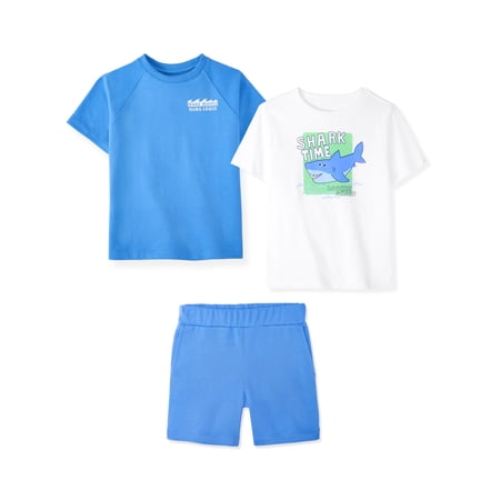 Garanimals Newborn, Baby & Toddler Boy Cotton 3-Piece Set, Graphic T-Shirts & Pull-On