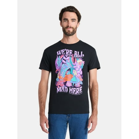 Alice in Wonderland, Men's & Big Men's Graphic Tee, All Mad Here Now $9.88