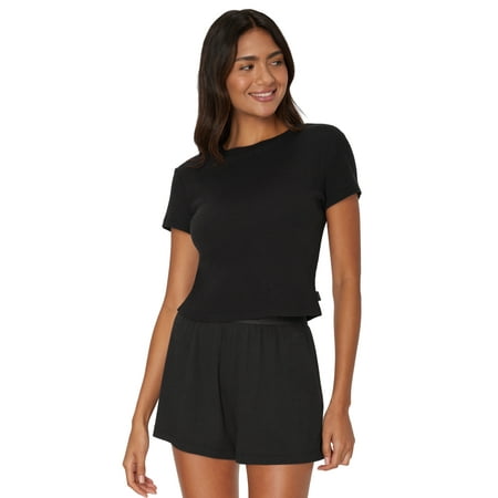 Hanes Originals Women's SuperSoft Comfywear Sleep Rib Crop Tee, Sizes S to 2X Now $11.23