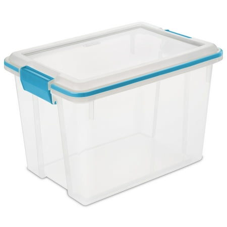Sterilite Small Storage Bin, 20 Quart Clear Weather-Resistant Plastic Storage Container