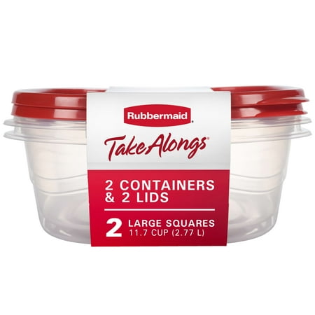 Rubbermaid TakeAlongs 11.7 Cup Food Storage Containers, Set of 2, Red Now $4.74