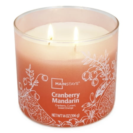 Mainstays 3-Wick Ombre Wrap Cranberry Mandarin Candle, 14-Ounce Now $4.97