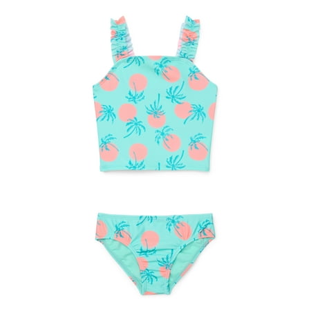 Wonder Nation Baby and Toddler Girls Ruffle Tankini Swim Set, 2-Piece Now $6.50
