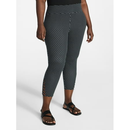 Terra & Sky Women's Plus Size Capri Ladder Leggings, 22" Inseam Now $7.71