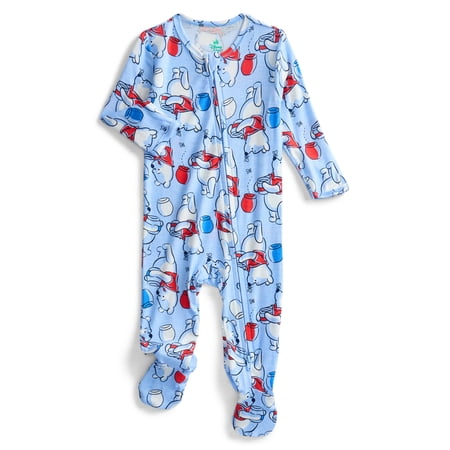 Disney Winnie the Pooh Baby Boys Viscose Patriotic Americana Sleep and Play Footed Now $7.14