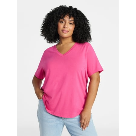 Terra & Sky Women's Plus Tee with Short Sleeves Now $6.99