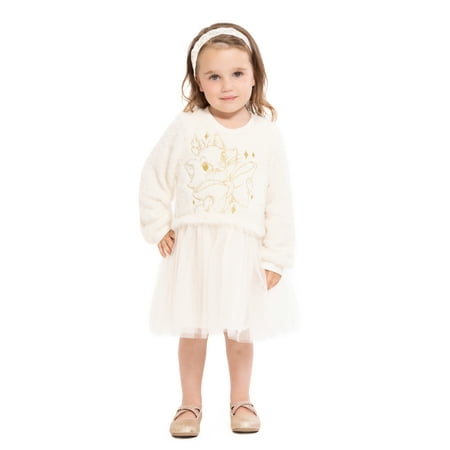 Disney Classics Marie Toddler Girls Eyelash Knit Tutu Dress with Long Sleeves Now $3.74