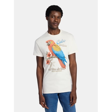 Humor Men's and Big Men's Cabo San Lucas Parrot Cotton Graphic Tee with Short Sleeves Now $7.88